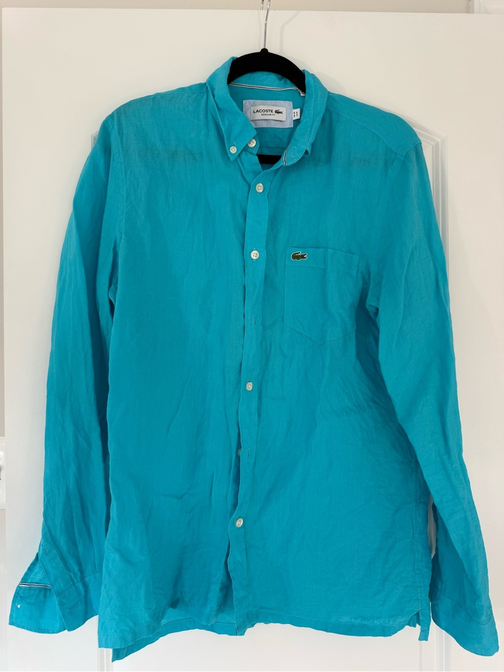 Lacoste Men's Bright Teal Button-Down Shirt
